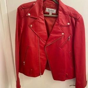 Vintage Red Genuine Leather Jacket - XL